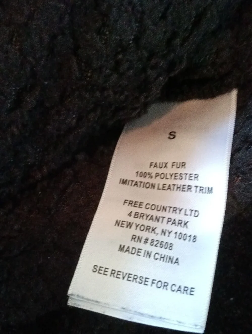 Free Country Black Plush Teddy Zip Jacket